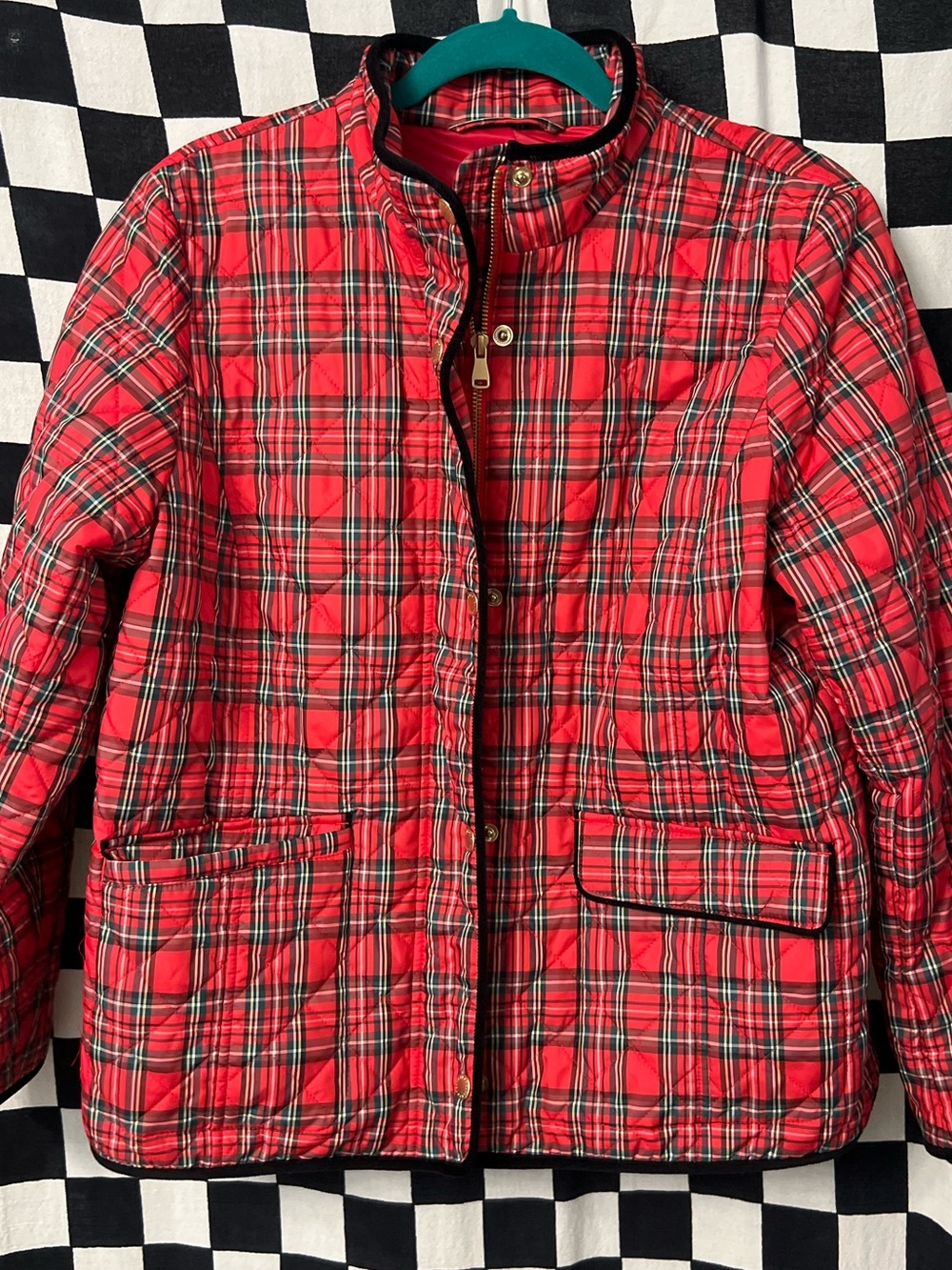 Talbots Red Plaid Quilted Puffer Jacket